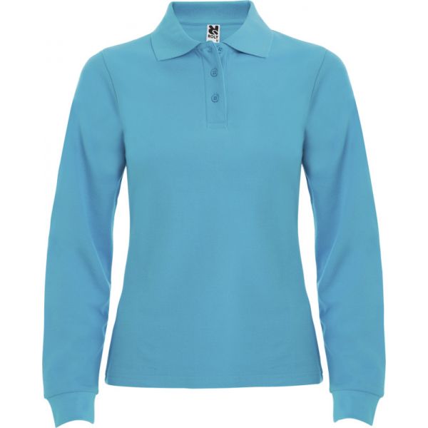 Longsleevewomenspolo Turquois