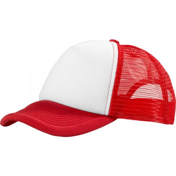 Trucker5panelcap Red White